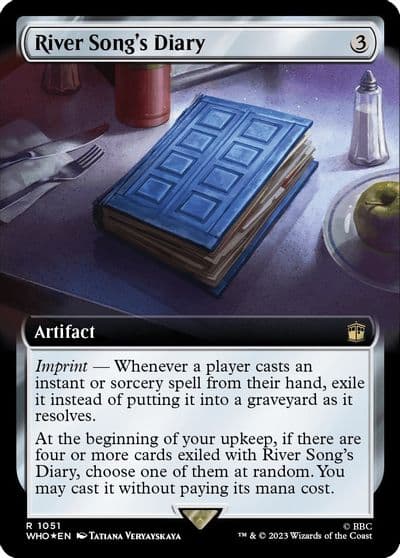 River Songs Diary Extended Art Surge Foil Universes Beyond: Doctor Who Magic card