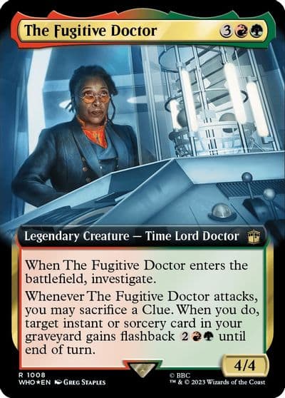 The Fugitive Doctor Extended Art Surge Foil Universes Beyond: Doctor Who Magic card
