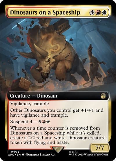 Dinosaurs on a Spaceship Extended Art Universes Beyond: Doctor Who Magic card