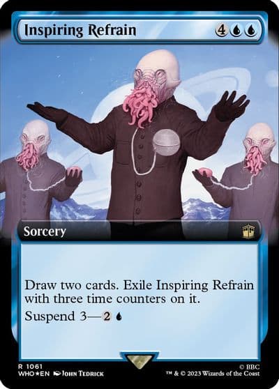Inspiring Refrain Extended Art Surge Foil Universes Beyond: Doctor Who Magic card