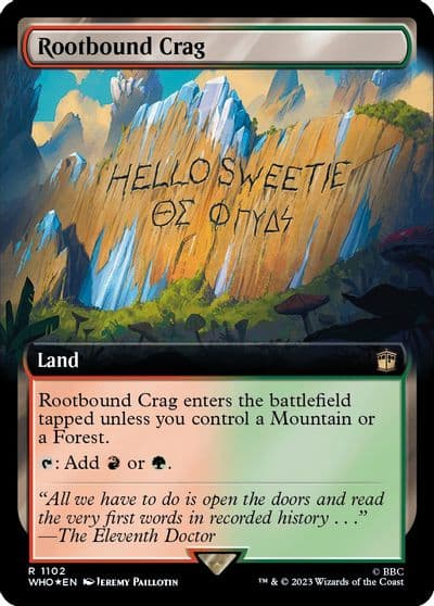 Rootbound Crag Extended Art Surge Foil Universes Beyond: Doctor Who Magic card