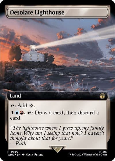 Desolate Lighthouse Extended Art Surge Foil Universes Beyond: Doctor Who Magic card