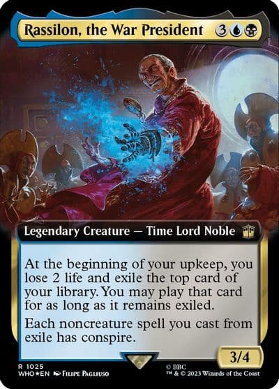Rassilon the War President Extended Art Surge Foil Universes Beyond: Doctor Who Magic card