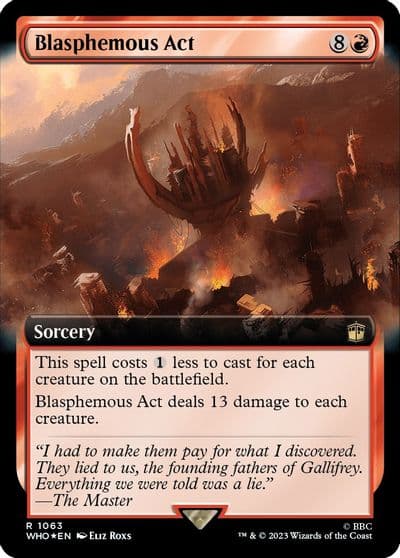 Blasphemous Act Extended Art Surge Foil Universes Beyond: Doctor Who Magic card