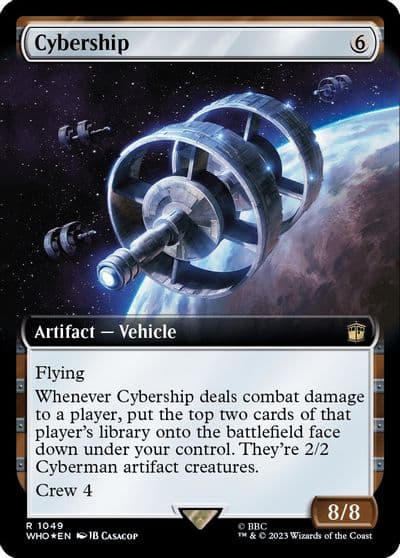 Cybership Extended Art Surge Foil Universes Beyond: Doctor Who Magic card