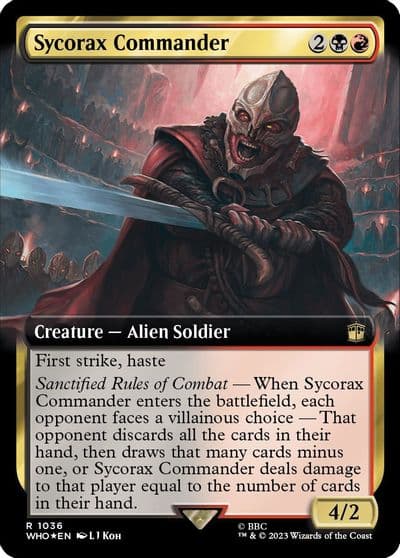 Sycorax Commander Extended Art Surge Foil Universes Beyond: Doctor Who Magic card