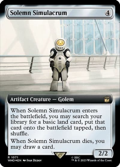 Solemn Simulacrum Extended Art Surge Foil Universes Beyond: Doctor Who Magic card