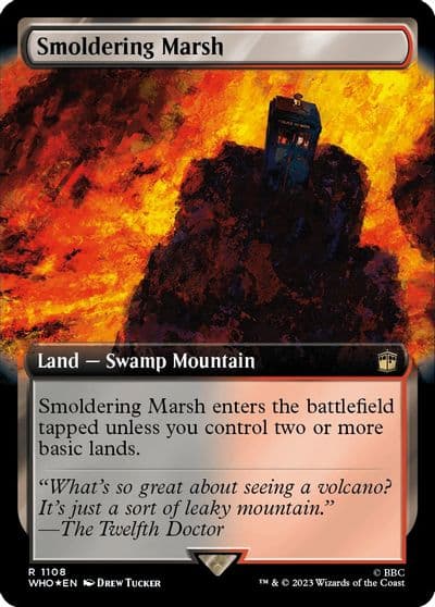 Smoldering Marsh Extended Art Surge Foil Universes Beyond: Doctor Who Magic card