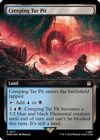 Creeping Tar Pit Extended Art Surge Foil Universes Beyond: Doctor Who Magic card