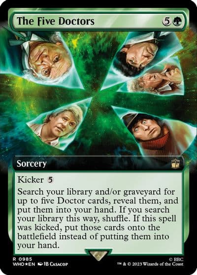 The Five Doctors Extended Art Surge Foil Universes Beyond: Doctor Who Magic card