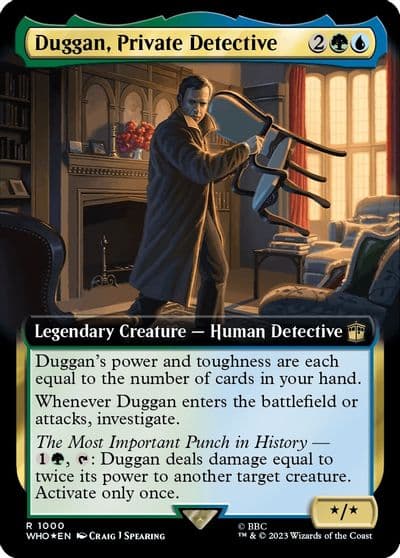 Duggan Private Detective Extended Art Surge Foil Universes Beyond: Doctor Who Magic card