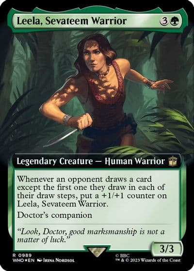 Leela Sevateem Warrior Extended Art Surge Foil Universes Beyond: Doctor Who Magic card