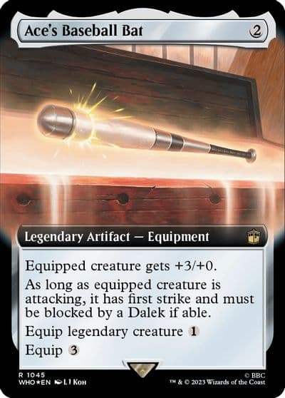 Aces Baseball Bat Extended Art Surge Foil Universes Beyond: Doctor Who Magic card