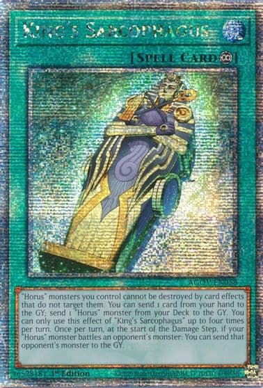 Kings Sarcophagus Quarter Century Secret Rare Age of Overlord Yu-Gi-Oh! card
