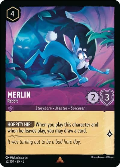Merlin Rabbit Rise of the Floodborn Lorcana card