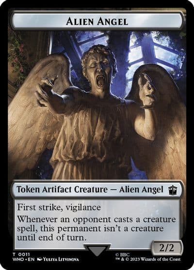 Alien Angel Dinosaur Double Sided Token Universes Beyond: Doctor Who Magic card