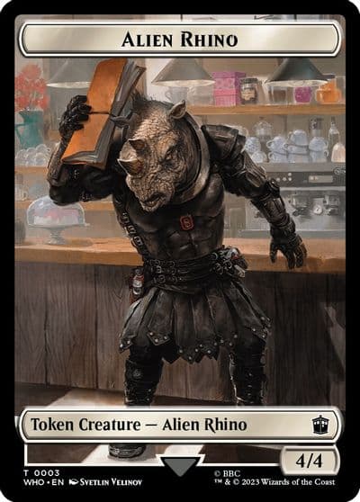 Alien Rhino Treasure 0030 Double Sided Token Universes Beyond: Doctor Who Magic card