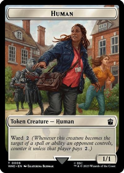 Human 0006 Alien Salamander Double Sided Token Universes Beyond: Doctor Who Magic card