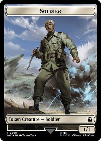 Soldier Cyberman Double Sided Token Universes Beyond: Doctor Who Magic card