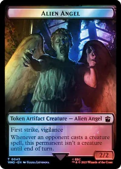 Alien Angel Clue 0053 Double Sided Token Surge Foil Universes Beyond: Doctor Who Magic card