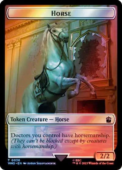 Horse Alien Salamander Double Sided Token Surge Foil Universes Beyond: Doctor Who Magic card