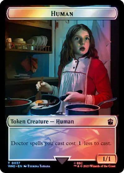Human 0037 Food 0059 Double Sided Token Surge Foil Universes Beyond: Doctor Who Magic card