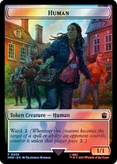 Human 0038 Food 0059 Double Sided Token Surge Foil Universes Beyond: Doctor Who Magic card