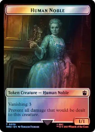Human Noble Treasure 0063 Double Sided Token Surge Foil Universes Beyond: Doctor Who Magic card