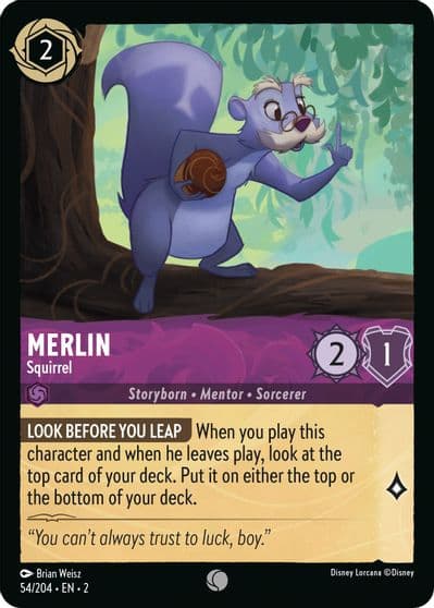 Merlin Squirrel Rise of the Floodborn Lorcana card
