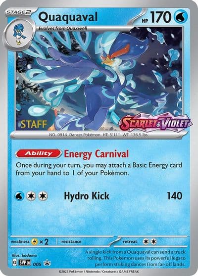 Quaquaval - 005 (Prerelease) [Staff] SV: Scarlet & Violet Promo Cards Pokemon card