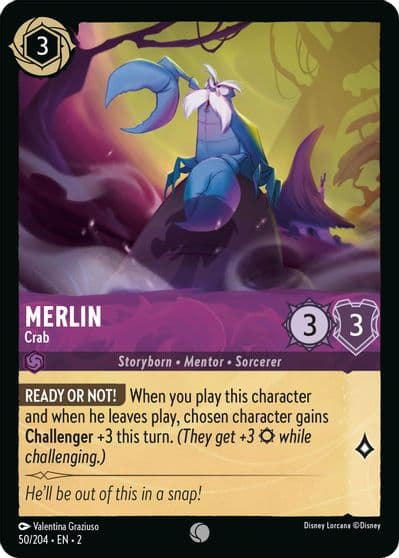 Merlin Crab Rise of the Floodborn Lorcana card