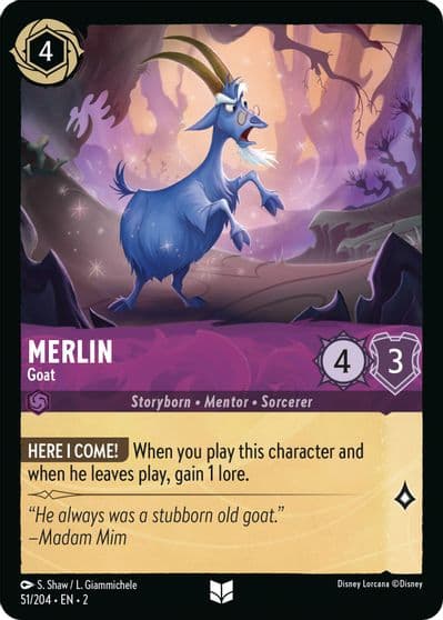 Merlin Goat Rise of the Floodborn Lorcana card