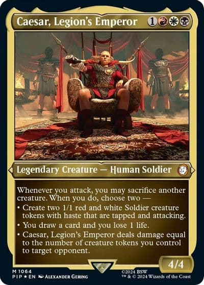 Caesar Legions Emperor Display Commander Thick Stock Universes Beyond: Fallout Magic card