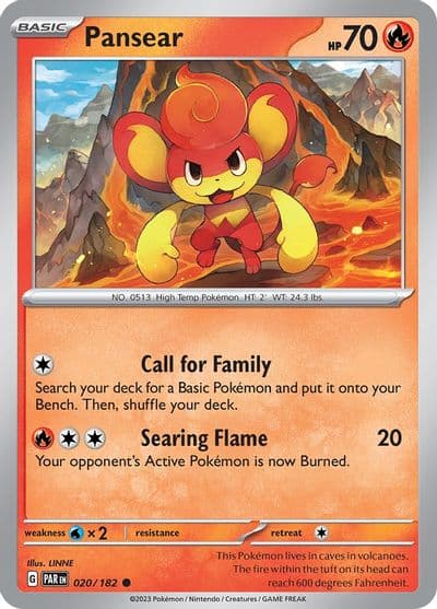 Pansear SV04: Paradox Rift Pokemon card