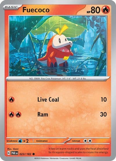Fuecoco SV04: Paradox Rift Pokemon card