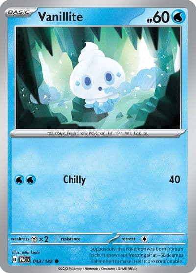 Vanillite SV04: Paradox Rift Pokemon card