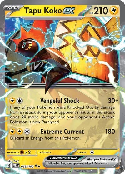Tapu Koko ex SV04: Paradox Rift Pokemon card