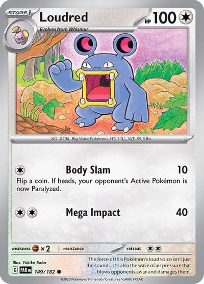 Loudred SV04: Paradox Rift Pokemon card