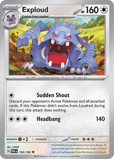 Exploud SV04: Paradox Rift Pokemon card