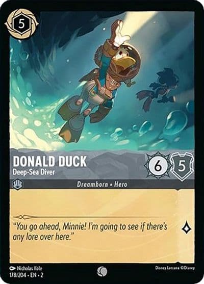 Donald Duck Deep Sea Diver Rise of the Floodborn Lorcana card