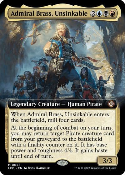 Admiral Brass Unsinkable Extended Art Commander: The Lost Caverns of Ixalan Magic card