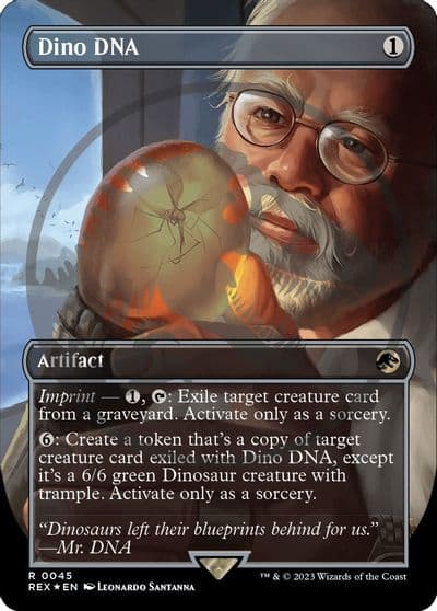 Dino DNA Borderless Emblem Universes Beyond: Jurassic World Collection Magic card