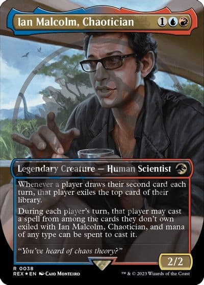 Ian Malcolm Chaotician Borderless Emblem Universes Beyond: Jurassic World Collection Magic card
