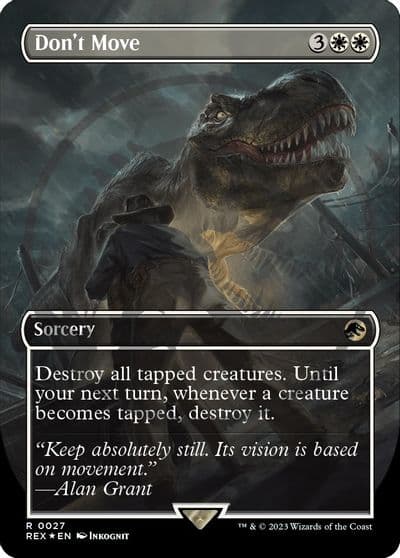 Dont Move Borderless Emblem Universes Beyond: Jurassic World Collection Magic card