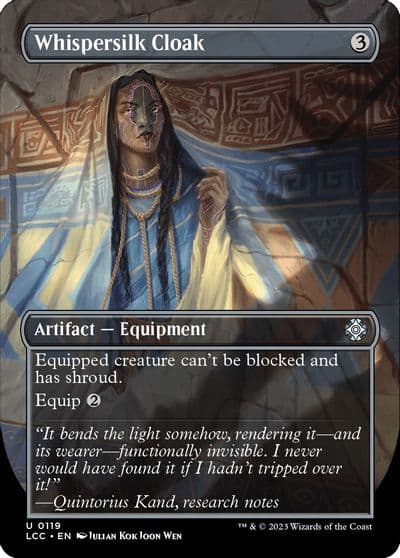 Whispersilk Cloak Borderless Commander: The Lost Caverns of Ixalan Magic card