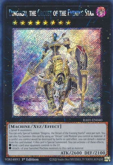 Dingirsu the Orcust of the Evening Star Platinum Secret Rare 25th Anniversary Rarity Collection Yu-Gi-Oh! card