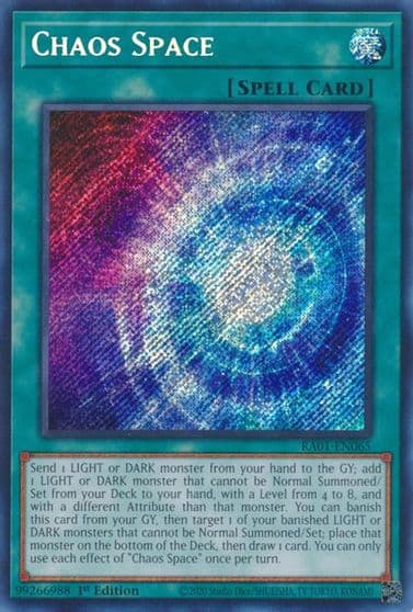 Chaos Space Secret Rare 25th Anniversary Rarity Collection Yu-Gi-Oh! card