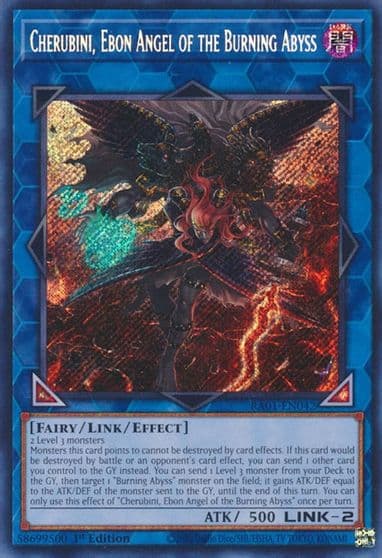 Cherubini Ebon Angel of the Burning Abyss Secret Rare 25th Anniversary Rarity Collection Yu-Gi-Oh! card