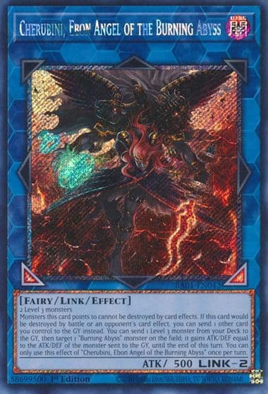 Cherubini Ebon Angel of the Burning Abyss Platinum Secret Rare 25th Anniversary Rarity Collection Yu-Gi-Oh! card