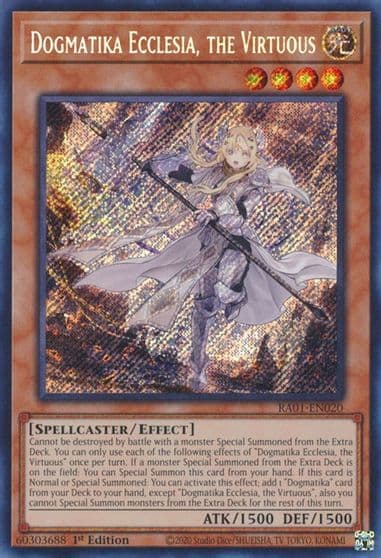 Dogmatika Ecclesia the Virtuous Secret Rare 25th Anniversary Rarity Collection Yu-Gi-Oh! card